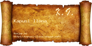 Kapusi Ilona névjegykártya